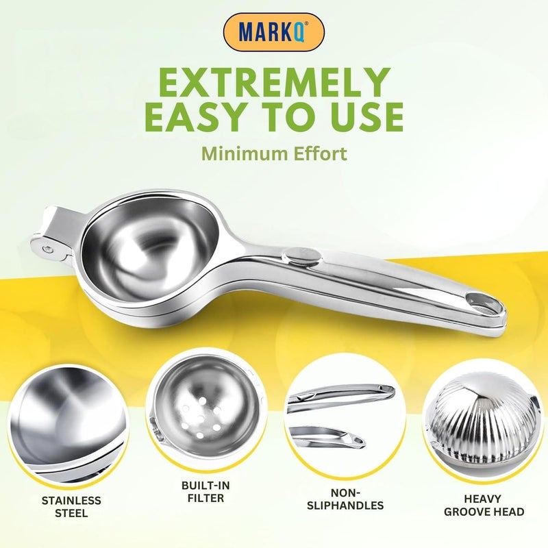 MARKQ Stainless Steel Hand Juicer 6 cm – Manual Lemon & Lime Squeezer, Handheld Citrus Press Juicer for Kitchen | Heavy-Duty Rust-Resistant Metal Lemon Juicer, Dishwasher Safe - Image 5