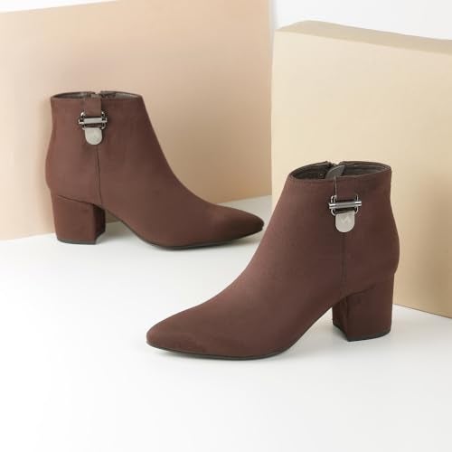 Metro Women Brown Suede Leather Classic Ankle Length Boot UK/3 EU/36 (31-66) - Image 2