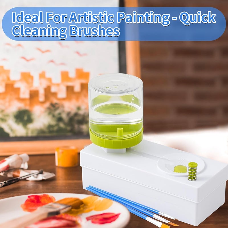 NAITIK CREATION منظف فرشاة الطلاء من نايتيك كريشن مع إعادة تعبئة تلقائية، زر تدفق وخزان ماء لتنظيف فرش الطلاء المائي، متعدد الألوان - Image 2