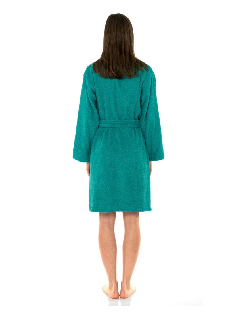 Blueberry - Peacock Green Colour Plush And Absorbent Unisex  Bathrobe XXL Size - Image 1
