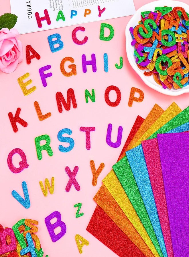 Natonhi 546Pcs Glitter Foam Letter Stickers, 3 Size 7 Colors 3D Self-Adhesive EVA ABC Alphabet Stickers for Kids Crafts, School Projects, Scrapbooking, Card Making and Party Decorations - Image 2