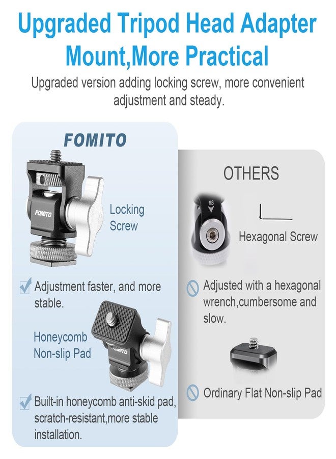 FOMITO Metal Rotary Adapter 360° Swivel Universal for Flash Speedlite, Field Monitor, LED Video Light, Microphone - Gray Color - Image 5