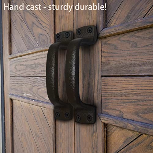 Keponbee Sliding Barn Door Handle Cast Iron Gate Handle Vintage Metal Solid Heavy Duty Gate Pull Handle, Set of 2, 7 Inch - Image 3
