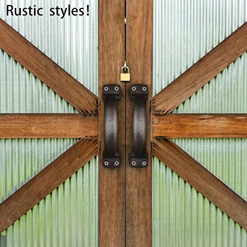 Keponbee Sliding Barn Door Handle Cast Iron Gate Handle Vintage Metal Solid Heavy Duty Gate Pull Handle, Set of 2, 7 Inch - Image 4