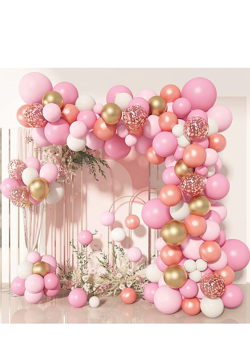 xppier 140pcs Pink Balloons Arch Kit Party Supplies Decoration Balloons for Birthday Baby Shower  - Image 1