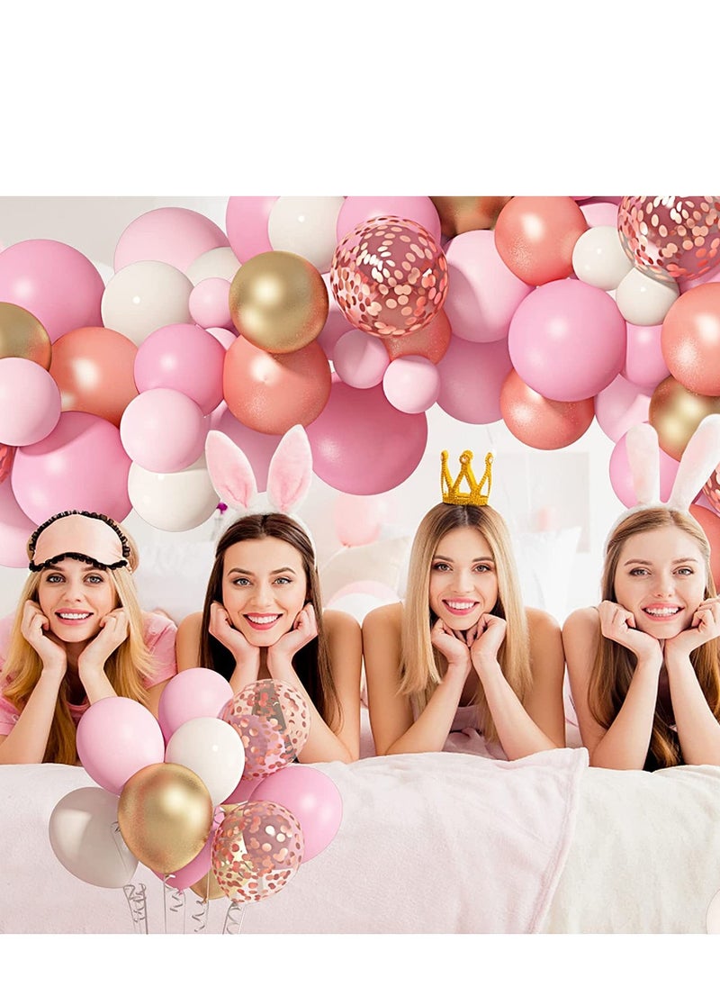 xppier 140pcs Pink Balloons Arch Kit Party Supplies Decoration Balloons for Birthday Baby Shower  - Image 4