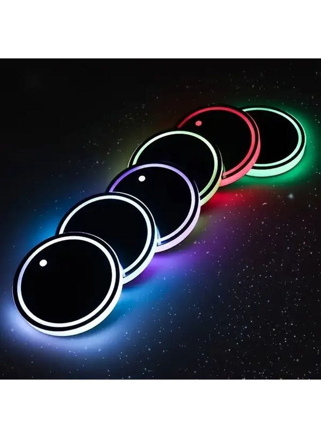 GlowStreet Lights LED Car Cup Holder with USB Charging and Multicolor Sensor - Image 1