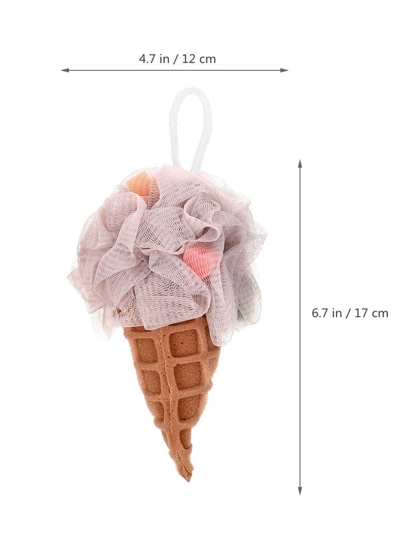 Y&D Bath Shower Sponge, 3Pcs Ice Cream Shaped Kids Loofahs Balls Cute Body Scrubber Bubbles Ball for  - Image 5