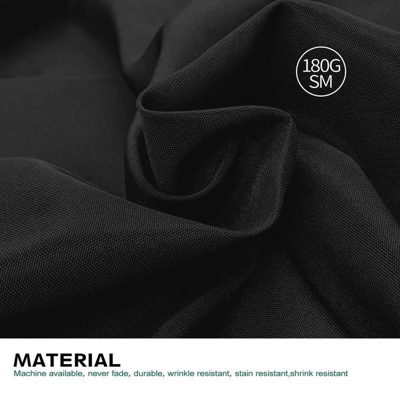 Surmente Black Tablecloth 90 x 156-inch Rectangular Polyester Table Cloth for Weddings, Banquets, or Restaurants - Image 3