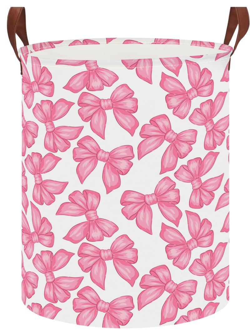 NTAOHAMPER Laundry Hamper,Laundry Basket,Baby Nursery Hamper,Waterproof Storage Bin,Clothes Organizer Basket,Room Decor(Big Bowknot) - Image 1