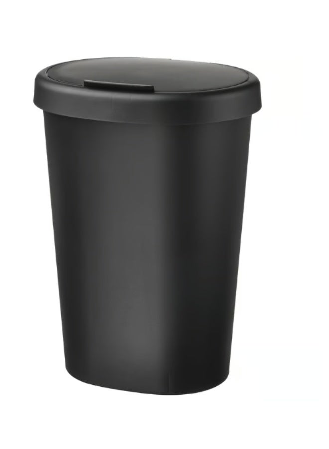 سلة مهملات بغطاء، سوداء، 8 لتر - Image 1