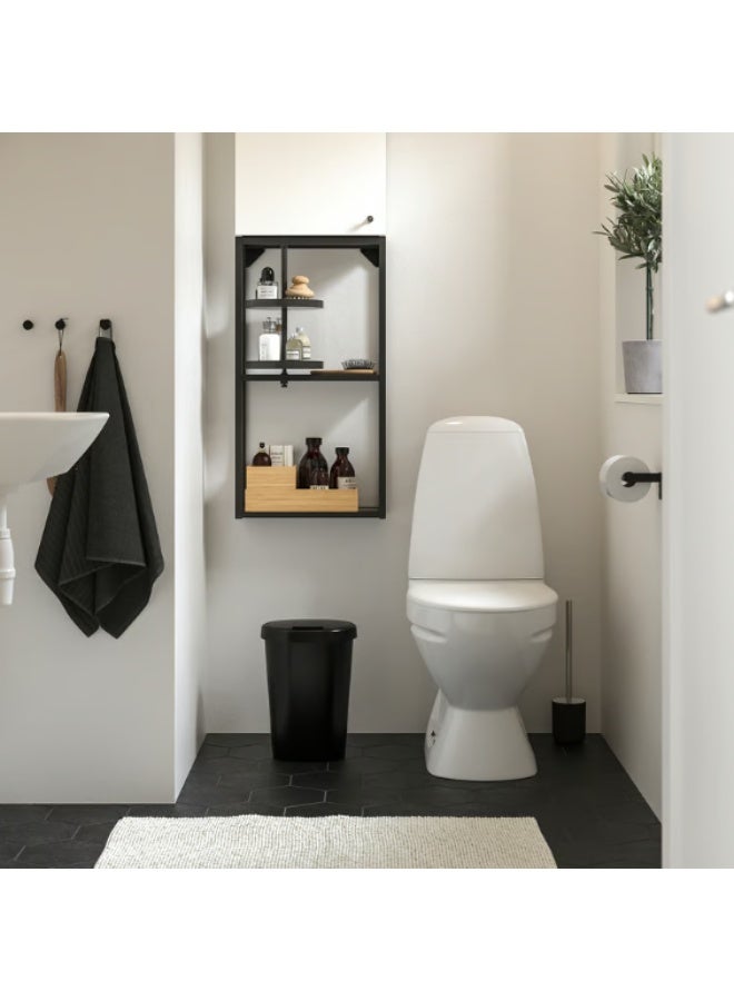 سلة مهملات بغطاء، سوداء، 8 لتر - Image 2