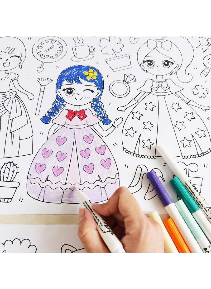 السيد باندا - بكرة رسم للاطفال، لفة ورق تلوين للاطفال، لفة ورق رسم يمكنك تركيبها بنفسك، ورق تعبئة ملون للرسم والتلوين بنفسك (برينسيس) - Image 1