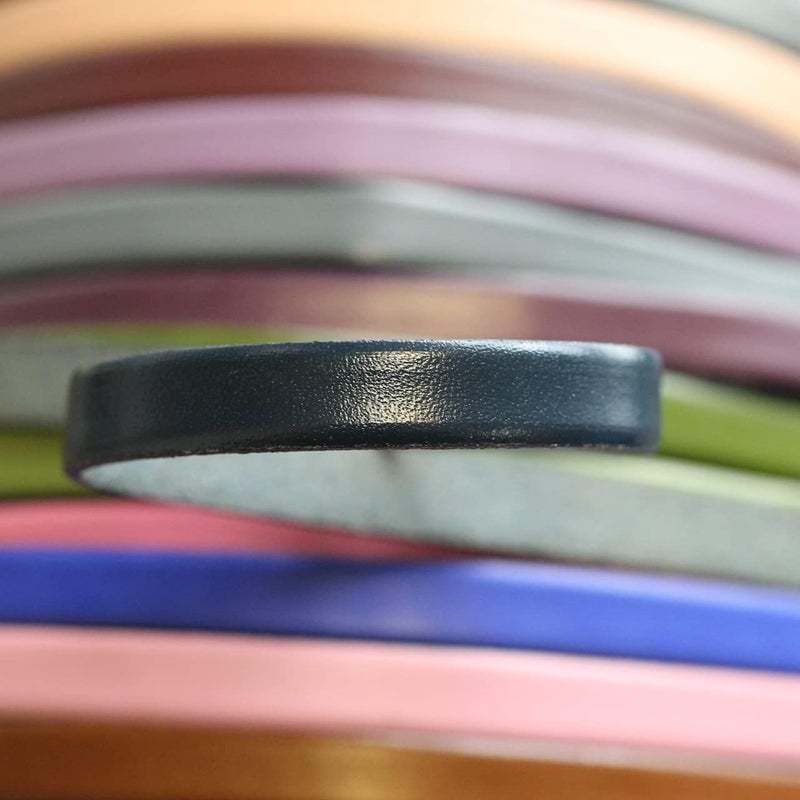 Aezzo Flat Genuine Leather Cord for Bracelet Making 3/8 in. - Real Leather Strip for Jewelry, Keychain, DIY Craft Making, Watch Band, Purse Strap, 1.1 Yard (Dark Blue) - Image 2