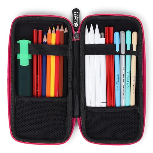 GadgetBite EVA Pencil Case Pen Pouch Holder Bag Stationery Box Large Storage EVA Hard Shell for School Supplies Office Stuff (Medium)-Pink - Image 5