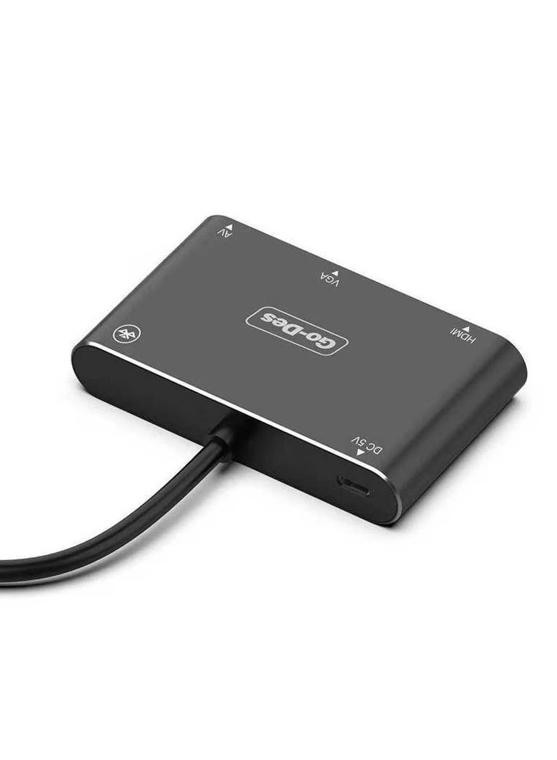GO-DES Go-Does 5 in 1 HD Laptop Monitor Player USB-C Lightning Micro USB to HDTV VGA  AV Adapter GD-8762 - Image 3