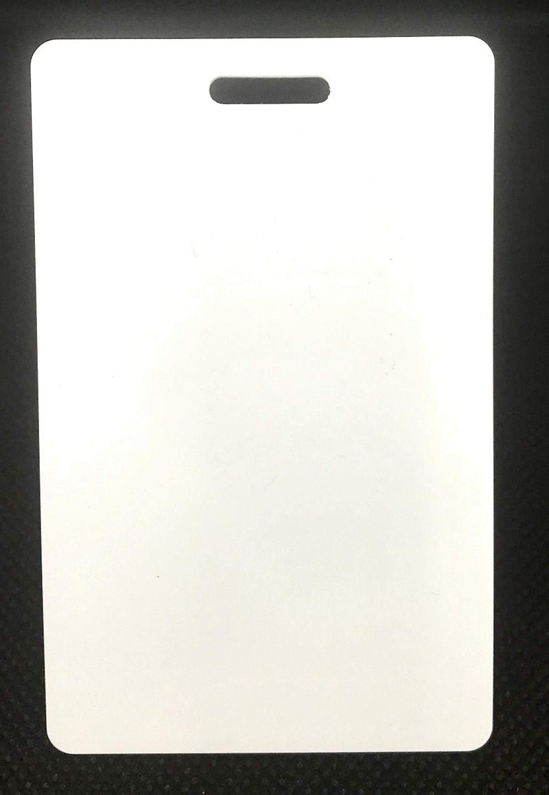 100 Blank White PVC Plastic Photo ID Vertical Slot Punch Card 30Mil