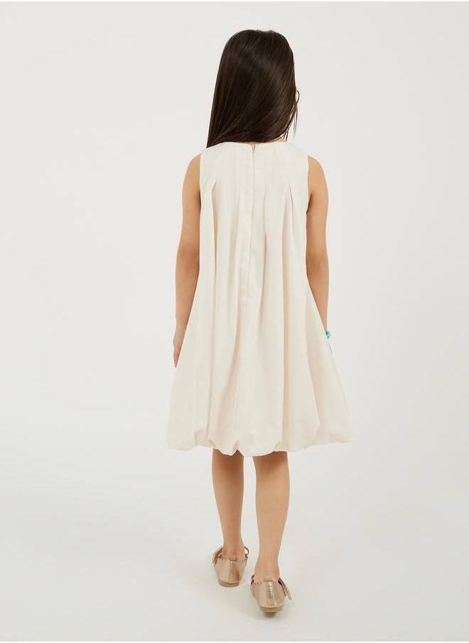 Styli Placement Print Balloon Hem Sleeveless Dress  - Image 5