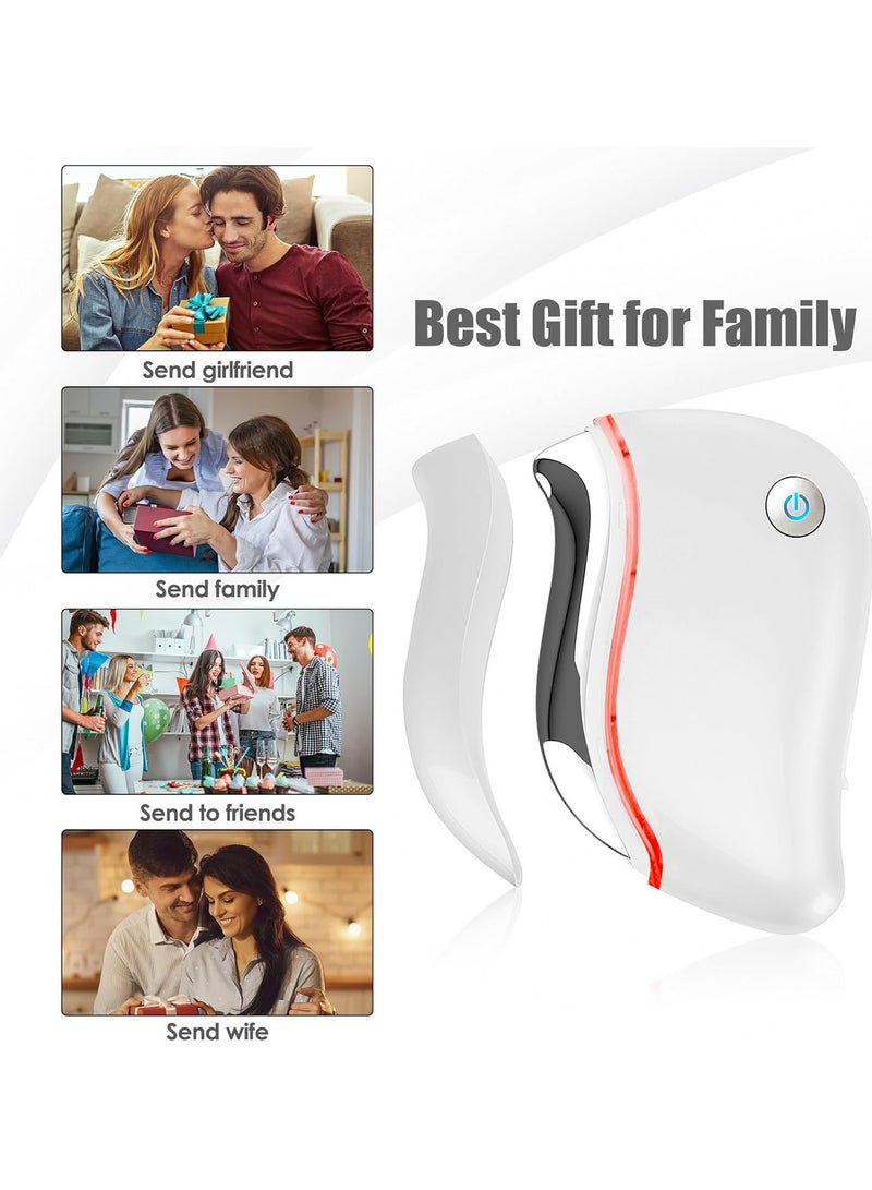 عام أداة تدليك Gua Sha الحرارية الكهربائية، فرشاة تدليك الوجه متعددة الأغراض من 4 في 1، تدليك الوجه، والذقن المزدوج، والتنشيط الجلدي، والعناية العميقة - Image 5