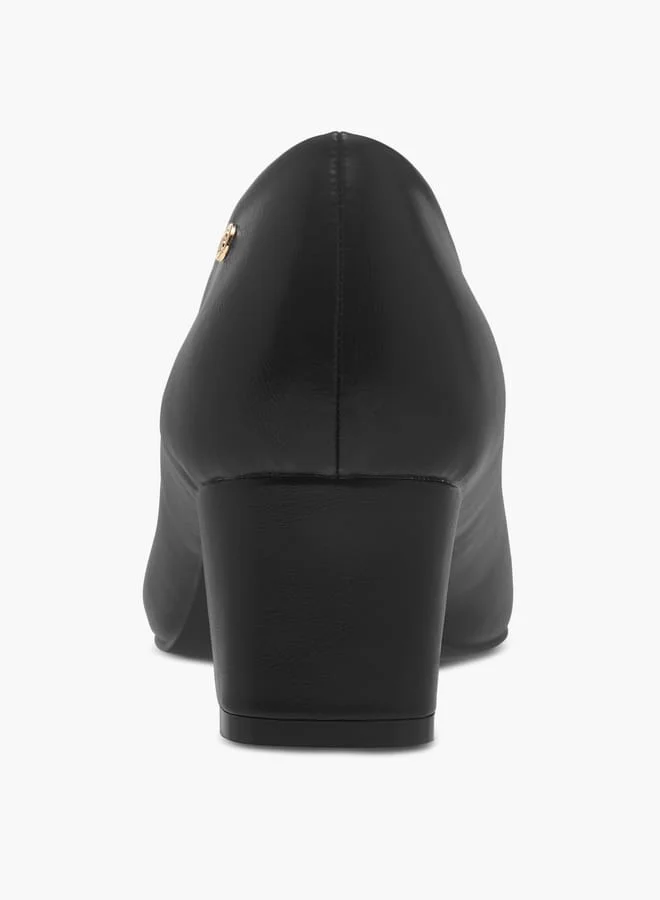 Flora Bella By Shoexpress Womens Solid Slip-On Pumps With Block Heels