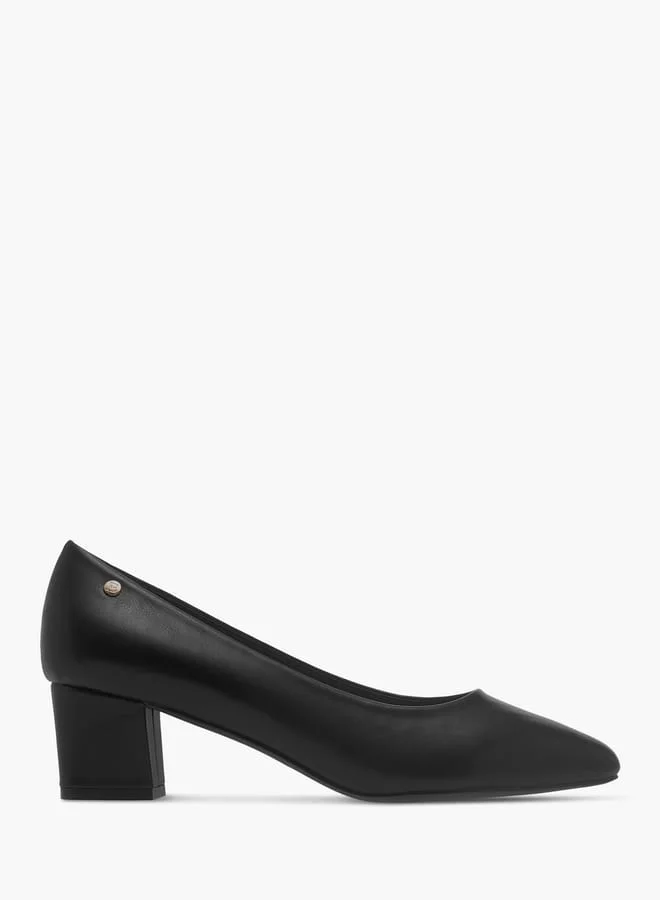 Flora Bella By Shoexpress Womens Solid Slip-On Pumps With Block Heels