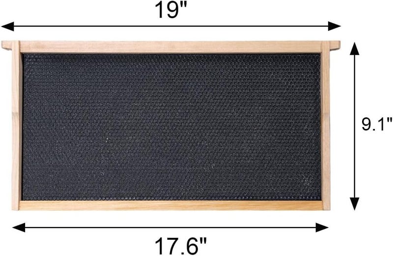 BeeCastle 20 Pack Beehive Frames and Waxed Foundations for Deep Brood Bee Hives with Wooden Bee Hive Frames and Beeswax Coated Foundations, 9-1/8-Inch (Black) - Image 3