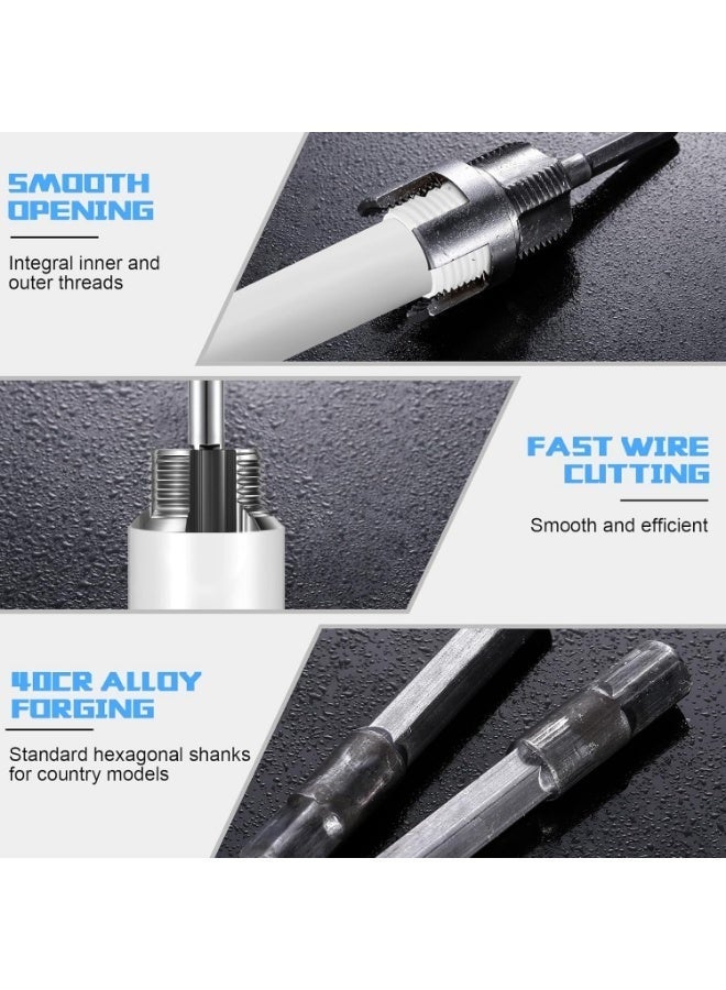 3 Pcs Pipe Thread Cutting Tool, Integrated Internal & External Pipe Threading Tool, Electric Drill Compatible PVC Tube Threader Kit, 1/2", 3/4", 1'' Tube Sizes Rethreading Kit (3 Sizes) - Image 5