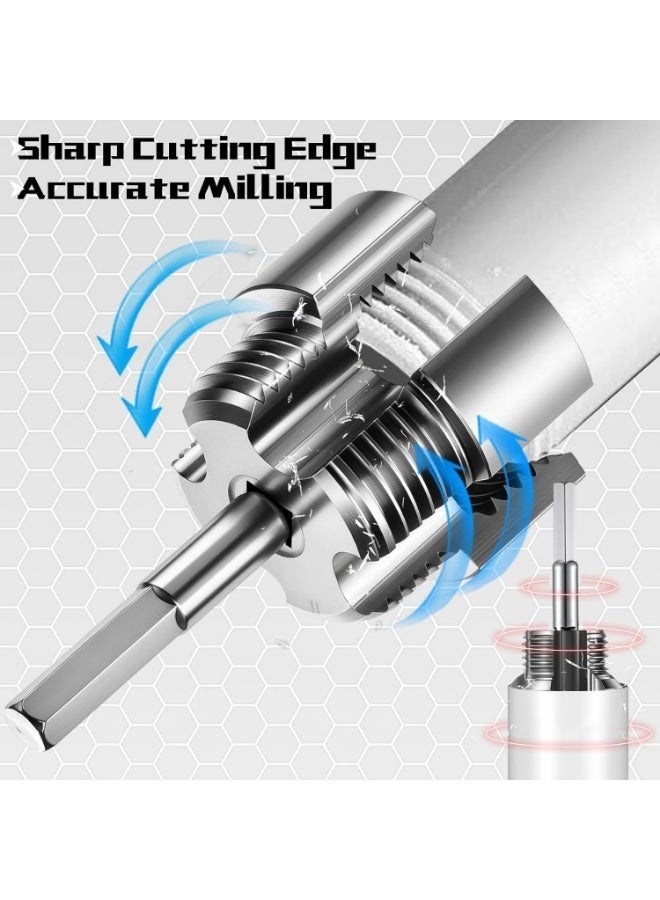 3 Pcs Pipe Thread Cutting Tool, Integrated Internal & External Pipe Threading Tool, Electric Drill Compatible PVC Tube Threader Kit, 1/2", 3/4", 1'' Tube Sizes Rethreading Kit (3 Sizes) - Image 4