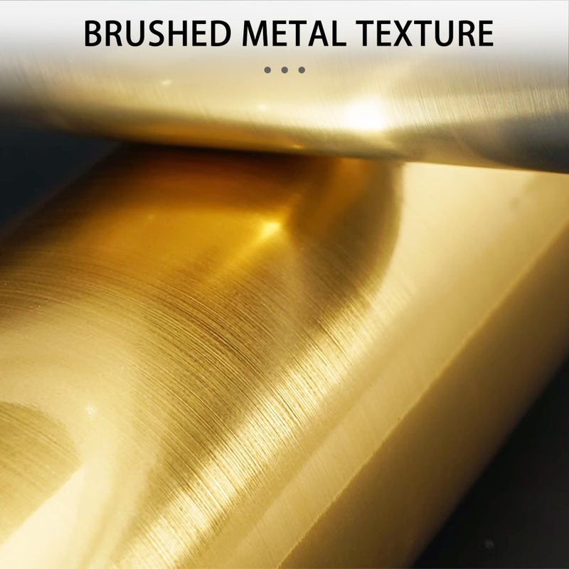 QDYMXUN Brushed Gold Peel and Stick Wallpaper Border, PVC Self Adhesive Removable Contact Paper, Waterproof Mirror Frame Sticker for Bathroom, Kitchen and DIY Decor (394''L x 1.97''W) - Image 2