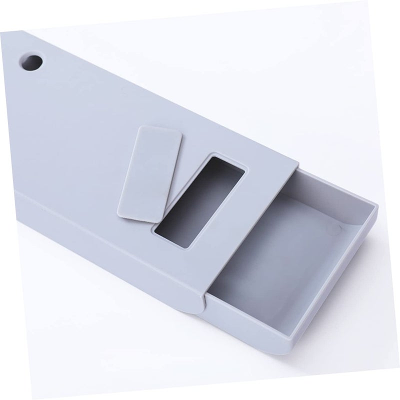 White Adhesive Pen Barrel Holder Under Desk Stationery Organizer Case - Image 5