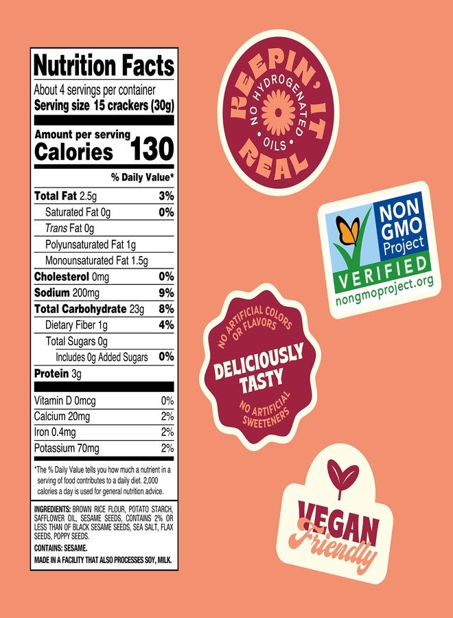 Back to Nature Gluten Free Crackers, Non-GMO Multi-Seed Rice Thins, 4 Ounce - Image 2