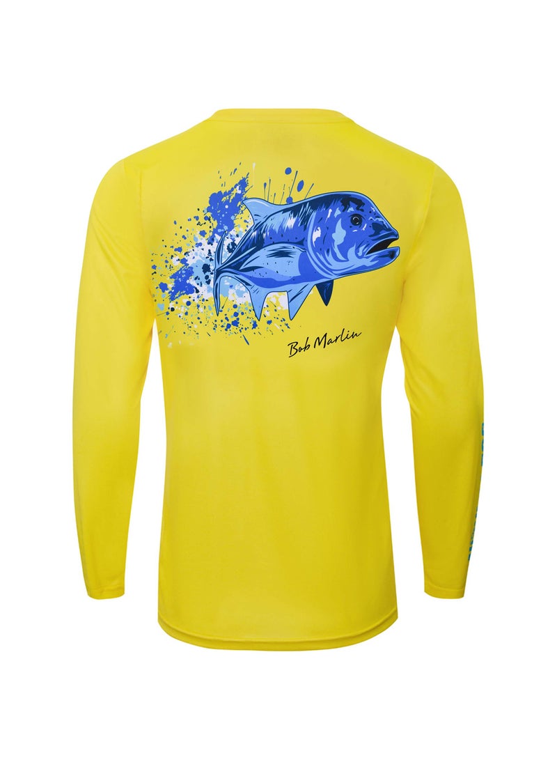 BOB MARLIN Marlin Performance Shirt Ocean Gt Yellow Small - Image 1