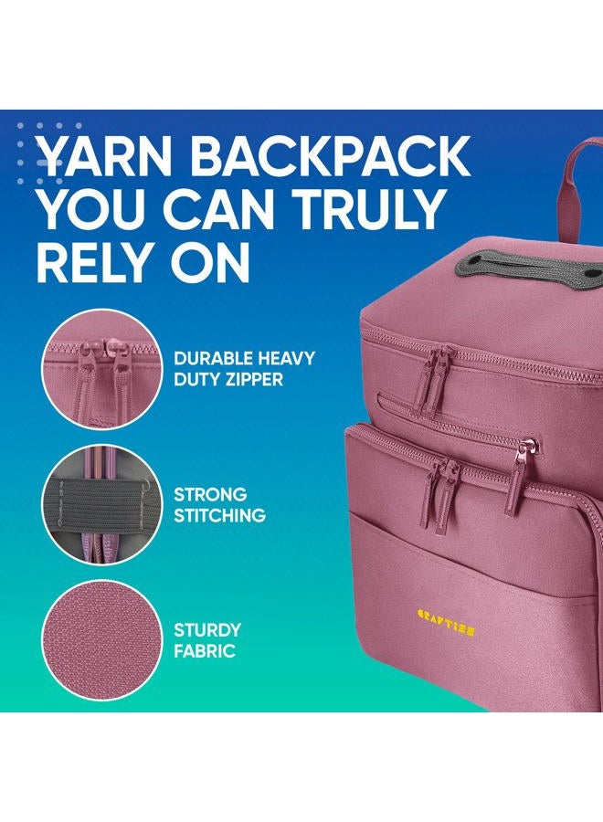 CRAFTISS Crochet Bag Yarn Storage - Christmas Gift - Durable Canvas Yarn Bag for Crochet Accessories – Backpack Organizer with Knitting Accessories Pockets and USB Cable - Image 5