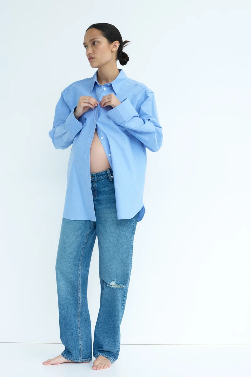 H&M  MAMA Straight Low Waist Jeans for Women | Best Price UAE