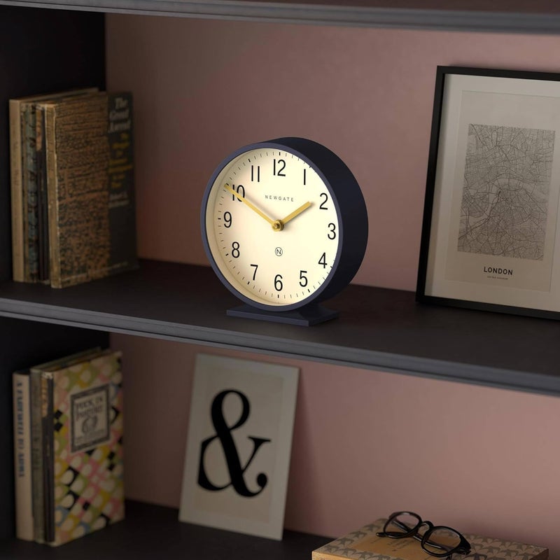 NEWGATE ® Q Mantel Clock | Modern Classic Round Mantel Clock | Navy Blue | Contemporary Style for Mantel, Desk, Table, Shelf or Bedside - Image 4