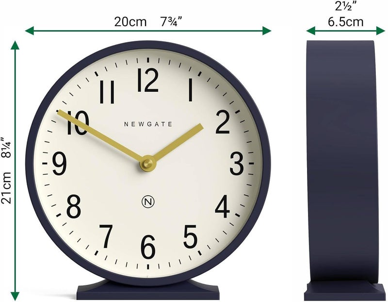 NEWGATE ® Q Mantel Clock | Modern Classic Round Mantel Clock | Navy Blue | Contemporary Style for Mantel, Desk, Table, Shelf or Bedside - Image 5