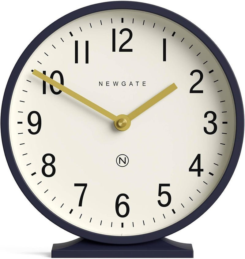 NEWGATE ® Q Mantel Clock | Modern Classic Round Mantel Clock | Navy Blue | Contemporary Style for Mantel, Desk, Table, Shelf or Bedside - Image 1