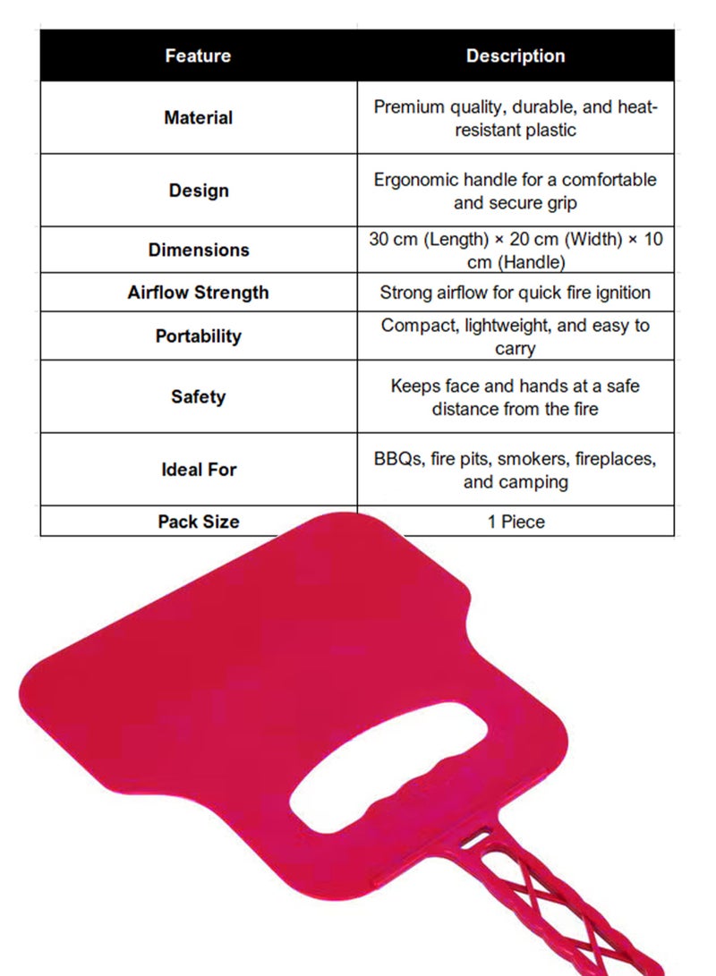 توشيونيكس مروحة نفخ اللهب للشواء والتخييم والطهي في الهواء الطلق - صغيرة الحجم، متينة، سهلة الاستخدام، مصنوعة من بلاستيك عالي الجودة، ألوان متنوعة (30×20×10 سم، عبوة من قطعة واحدة) - Image 3