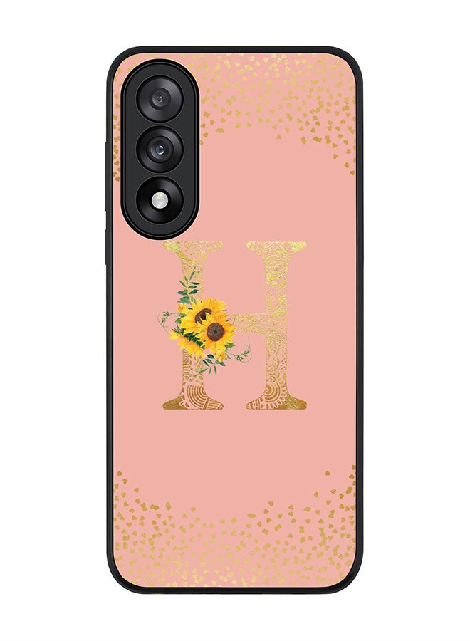 Stylizedd For OnePlus Nord 5 / Ace 5 Ultra Case,Slim fit Camera Protection, Shockproof Thin Phone cover  - Custom Floral Monogram - H  (Rose Pink ) - Image 1