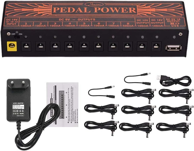 Irfora Compact Size Guitar Effect Power Supply Station 10 Isolated DC Outputs for 9V 12V 18V Guitar Effects with 5V USB Output - Image 2