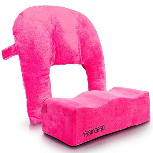 YESINDEED Brazilian Butt Lift Pillow + Back Support – Dr. Approved BBL Foam Pillow Set with Carry Bag, Comfortable & Firm Recovery Cushion for Post Surgery Sitting Relief, Lightweight & Portable, Pink - Image 1