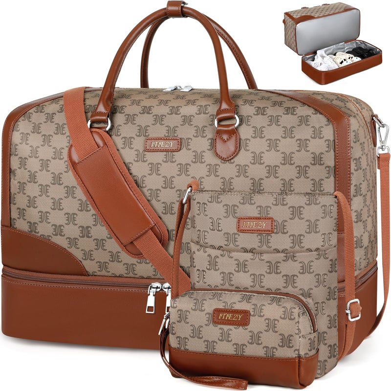 ITIEZY Weekender Overnight Bag for Women - Large Travel Duffel Bag Carry On Tote Bags with Crossbody Bag Toiletry Bag - Image 1