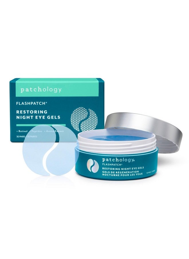 Patchology Patchology Restoring Eye Gel Patches with Retinol & Collagen - Eye Masks for Dark Circles, Puffy Eyes & Wrinkles - Anti-Aging Overnight Eye Pads Set - Brighten Skin Care for Eye Bags (30 Pairs)  - Image 1