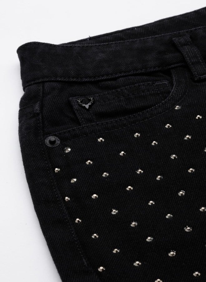 Allen Solly Girl's Regular Jeans (AGDNEWLFR03982_Black - Image 5