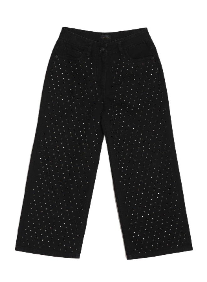 Allen Solly Girl's Regular Jeans (AGDNEWLFR03982_Black - Image 1