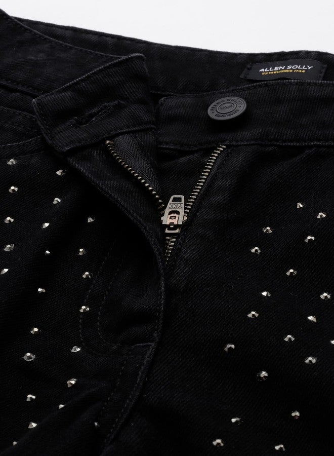 Allen Solly Girl's Regular Jeans (AGDNEWLFR03982_Black - Image 4