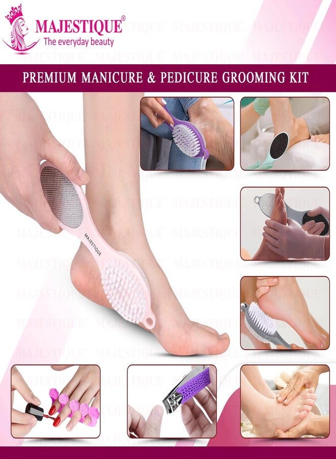 Majestique Multipurpose Foot and Hand Grooming Kit | 4 in 1 Foot Scrub Tool | Nail Cutter for Thick Nails | Foot Finger Separator | Foot File Scrubber - 3Pcs/Multicolour - Image 5
