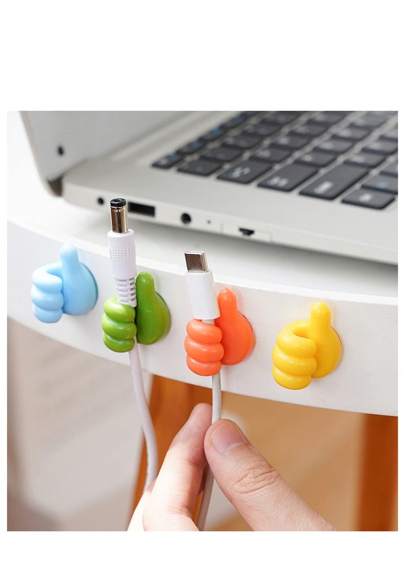 Generic - "Self-Adhesive Wall Hooks for Hanging, Cable Organizing Clips, Key Hook Holder Without Holes, Multi-Function Silicone Hooks for Office Wire Organization, 10-Piece Desk Organizer Set" Multicolour - Image 1