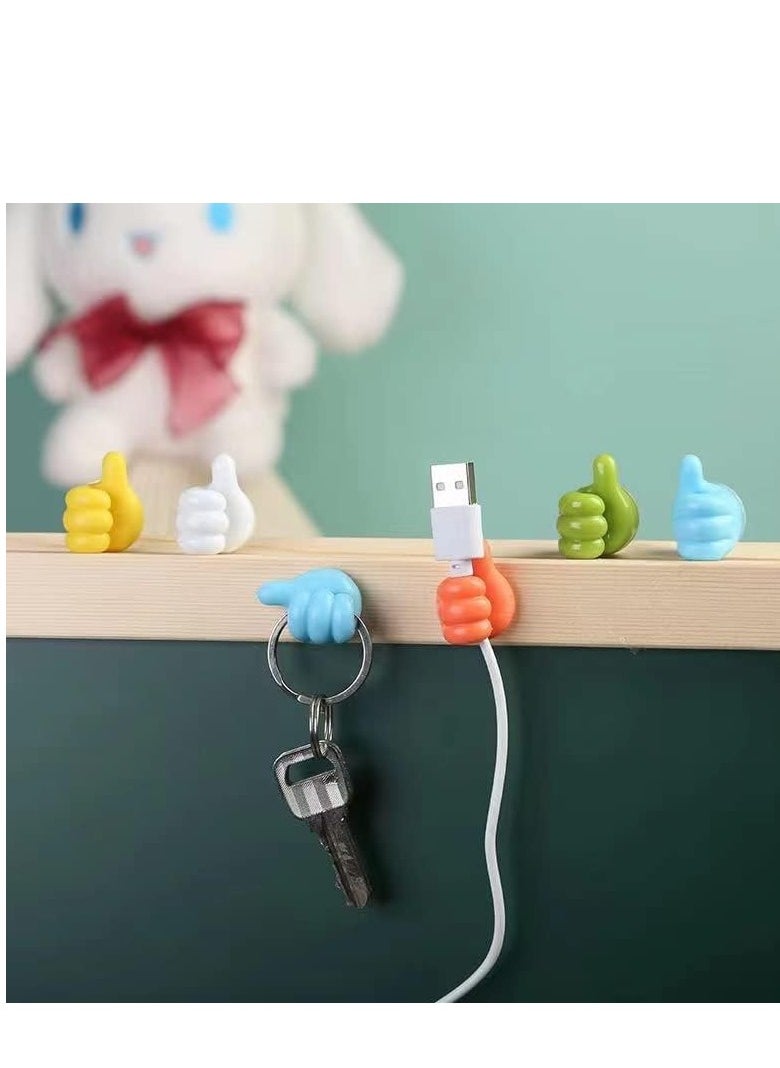 Generic - "Self-Adhesive Wall Hooks for Hanging, Cable Organizing Clips, Key Hook Holder Without Holes, Multi-Function Silicone Hooks for Office Wire Organization, 10-Piece Desk Organizer Set" Multicolour - Image 1