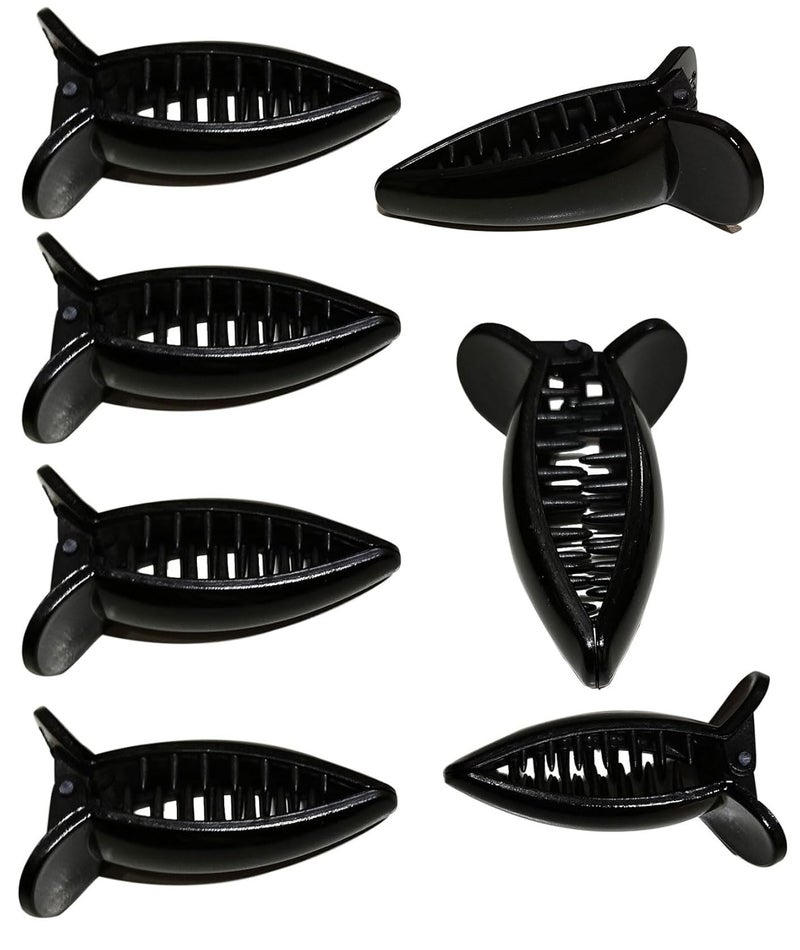 BHARATGAURAV - Hair Accessories Butterfly Clips Claw Hair Clutchers Medium Size Tight Grip Pack of 6 Black - Image 1